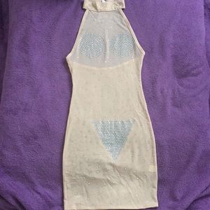 Sheer Bodycon Dress Lingerie w/ Rhinestones *Sexy*
